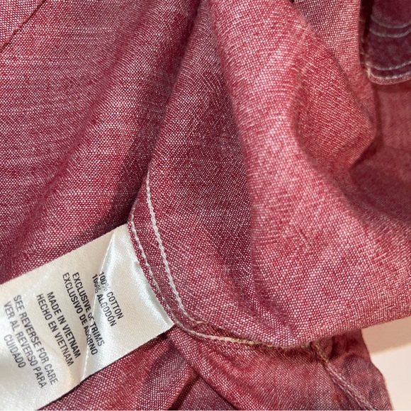 COPY - Woolrich Men’s XL Short sleeve Button up Red/ Pink contrast stitching - Picture 5 of 6